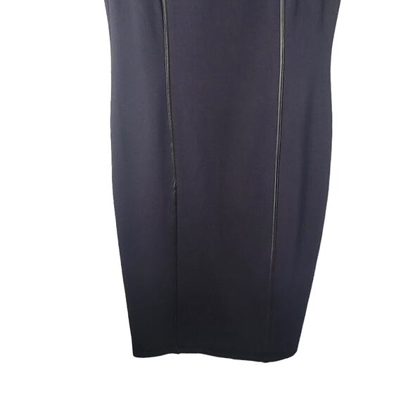 Alice and Olivia- NWT-Employed Navy Leather Piping Sheath Dress- Size Medium - Picture 4 of 11